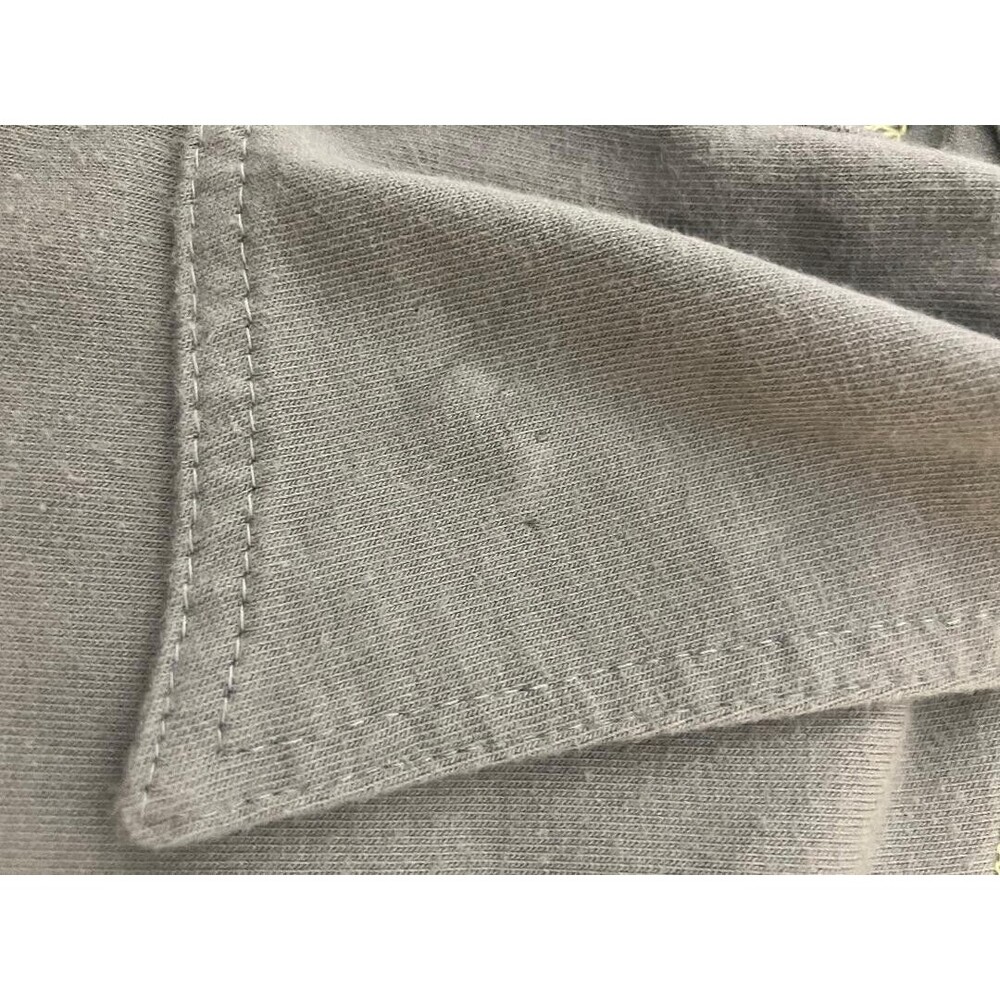 Patagonia Men's Polo Large Gray Shirt Organic Cotton Yellow Stitch Trim  V Neck - Picture 9 of 9